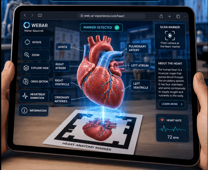 Interactive 3D heart anatomy view