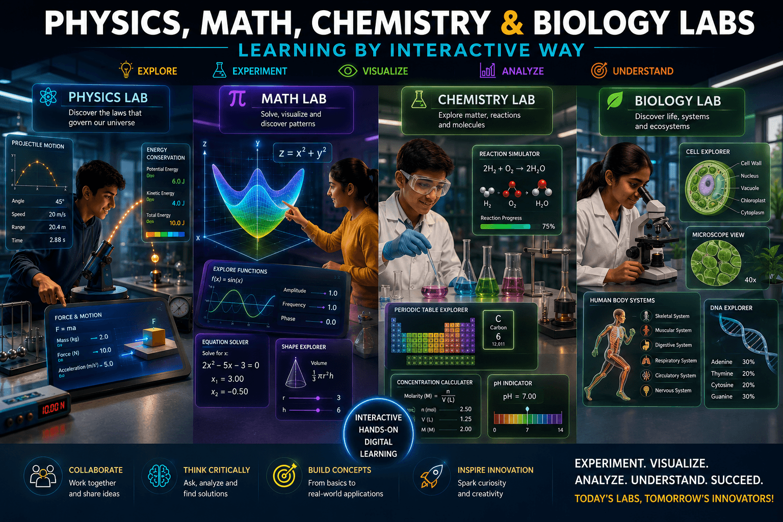 STEM labs — physics, math, chemistry and biology